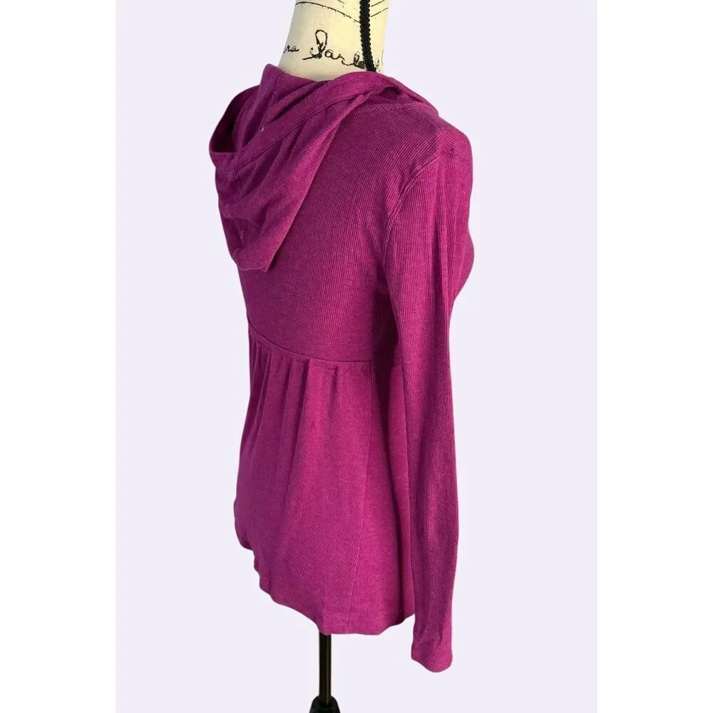 Old Navy 100% Cotton Maternity Hoodie Size S Plum Purple Tunic Top